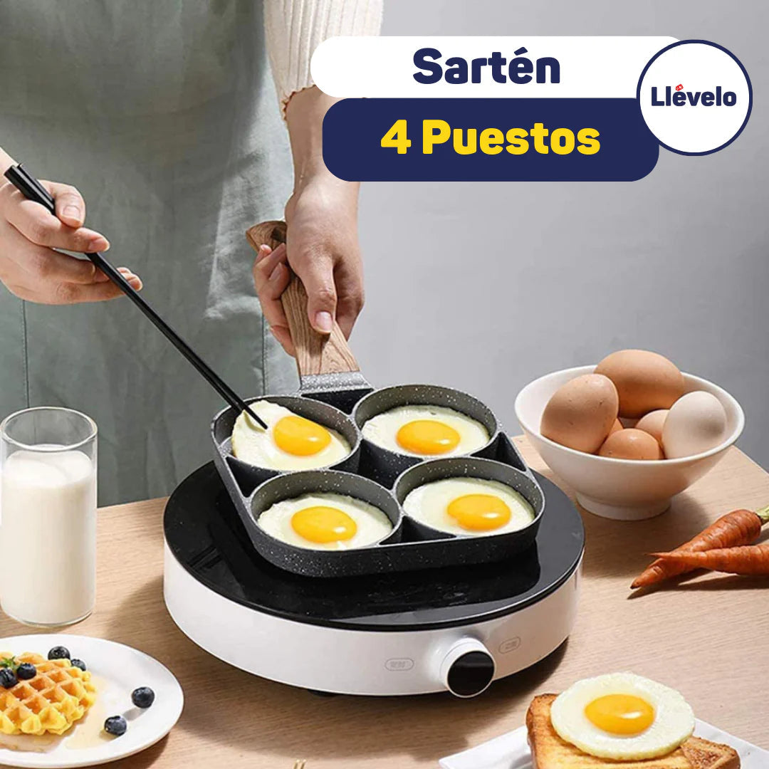 SARTEN 4 PUESTOS ANTIADHERENTE +ENVIO GRATIS